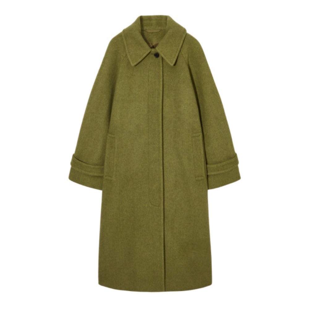 ISO: COS Tailored Herringbone Coat / Olive Khaki Green Trench Wool